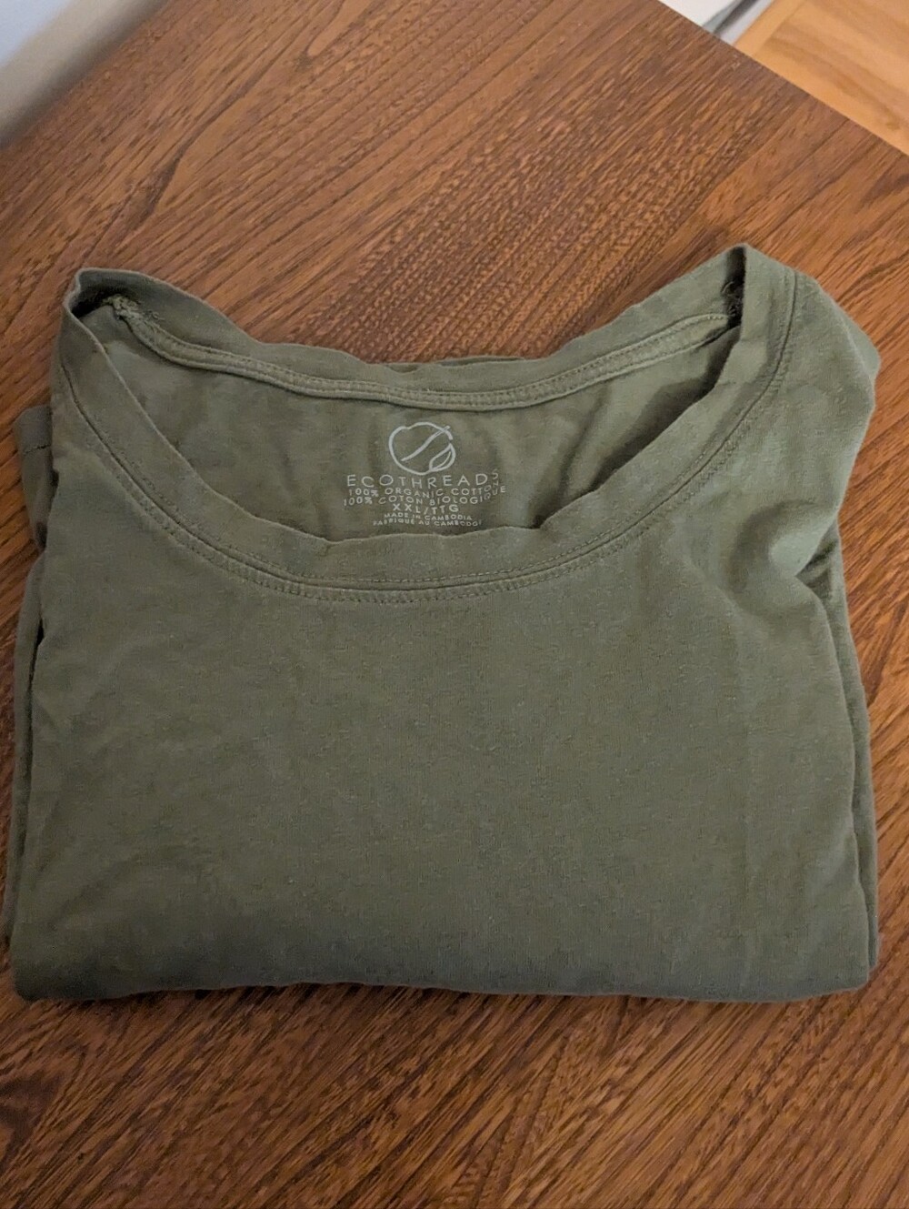 Organic 100% Cotton Eco Threads Basic Tee Shirt